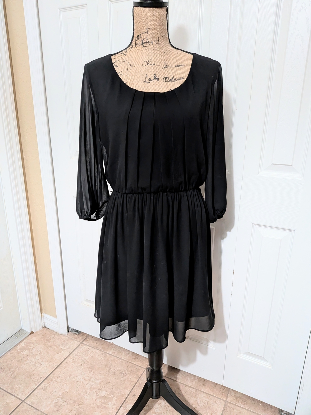By & By Black Pleated Dress